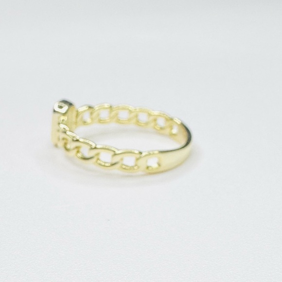 Sterling Silver Chain Rings For Women And Men ... From  Elegant 18K Gold and Sterling Silver Chain Ring w/Simulated Stones